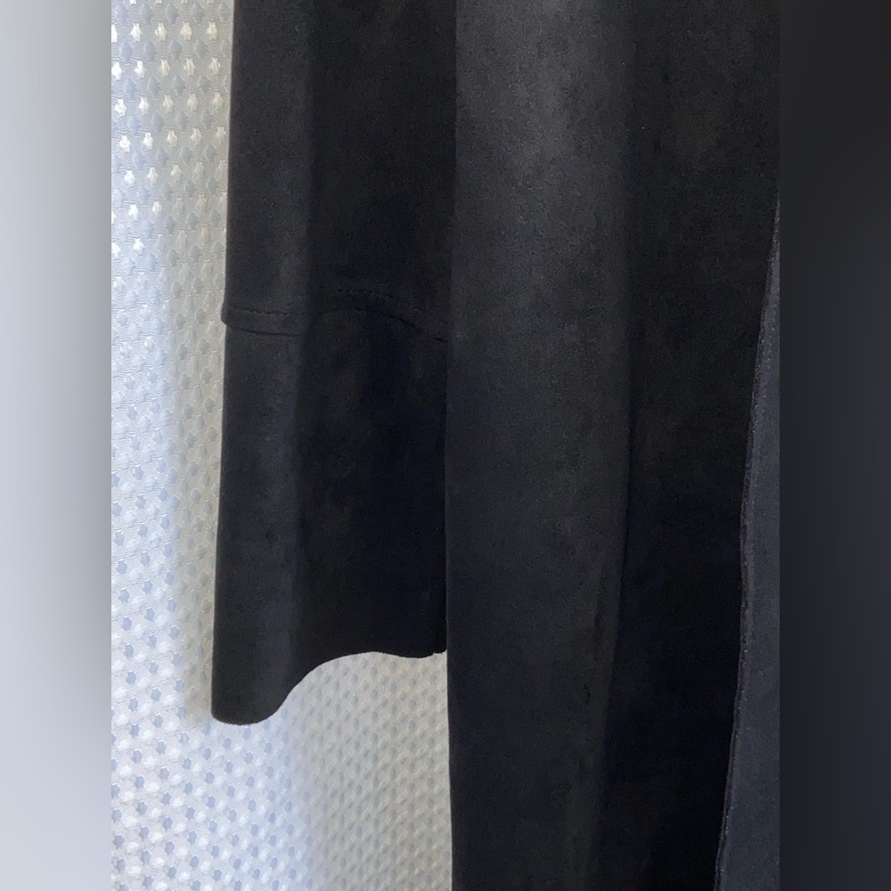 ZARA black faux suede midi Blazer Coat size small - Picture 9 of 12